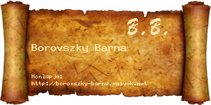 Borovszky Barna névjegykártya