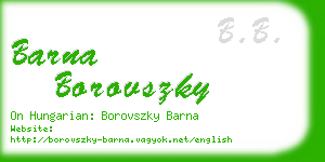 barna borovszky business card